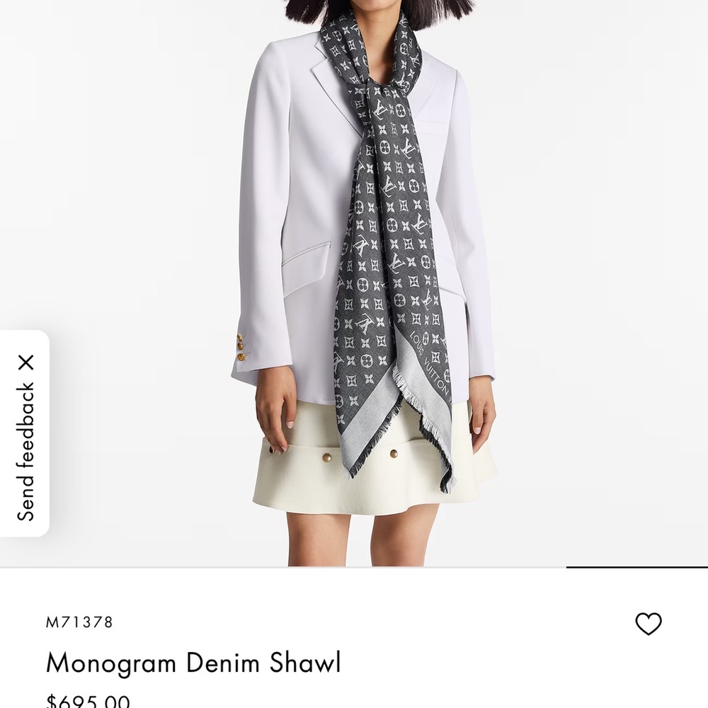 Luis Vuitton Monogram Denim Shawl - Black and Silver